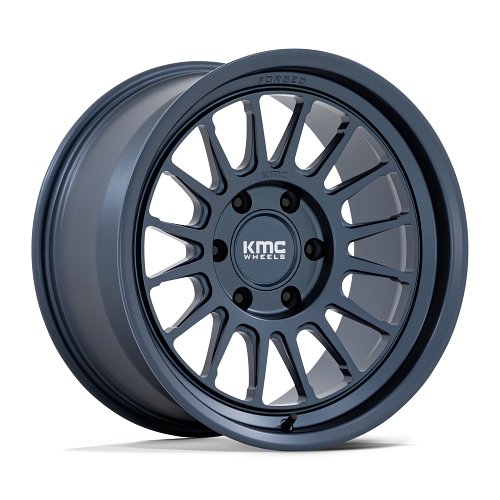 KMC KM447LX Impact Forged Monoblock Metallic Blue Custom Truck Wheels 1