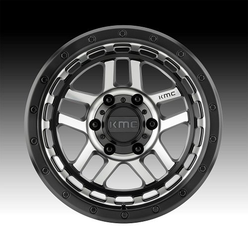 KMC KM540 Recon Machined Satin Black Custom Wheels Rims 2