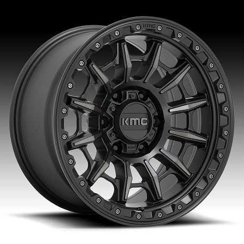 KMC Carnage KM547 Machined Black Gray Tint Custom Wheels Rims 1