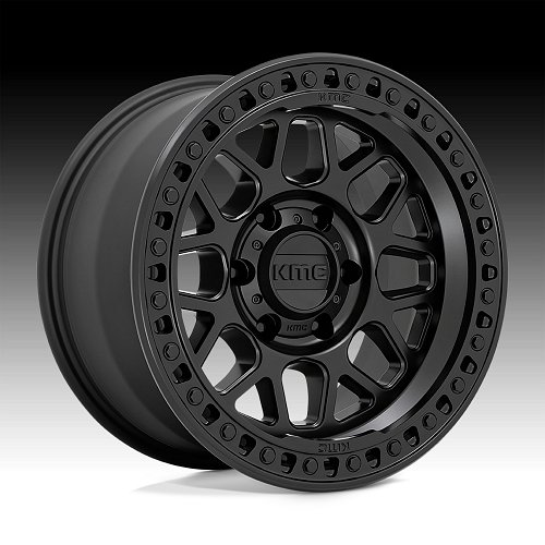 KMC KM549 GRS Satin Black Custom Truck Wheels 1