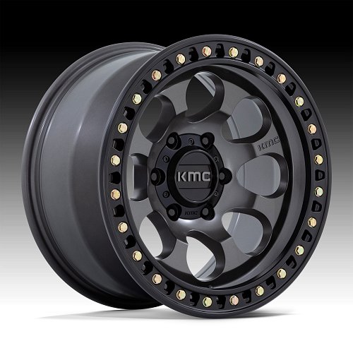 KMC KM550 Riot SBL Anthracite Custom Truck Wheels 1