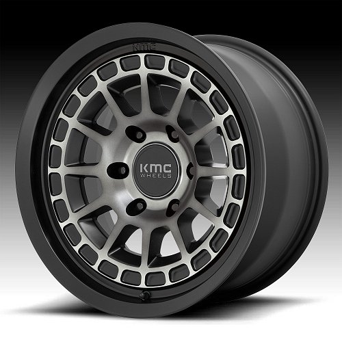 KMC Canyon KM719 Machined Black Gray Tint Custom Wheels Rims 1