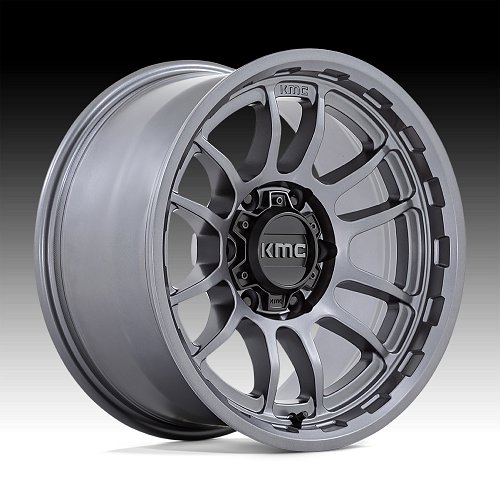 KMC KM727 Wrath Matte Anthracite Custom Truck Wheels 1