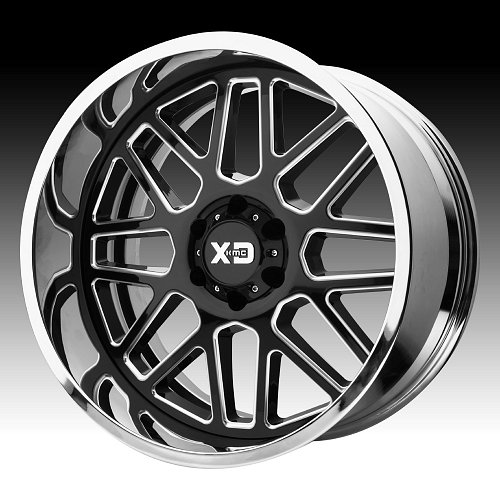 XD Series XD201 Grenade Black Milled / Chrome Custom Wheels Rims 1