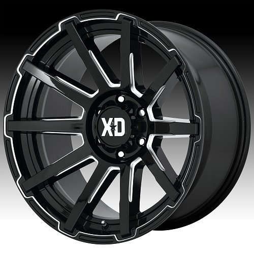 XD Series XD847 Outbreak Gloss Black Milled Custom Wheels Rims 1