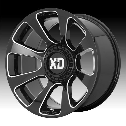 XD Series XD854 Reactor Gloss Black Milled Custom Wheels Rims 1