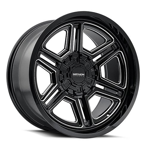 Mayhem Hermosa 8117 Gloss Black Milled Custom Wheels 1