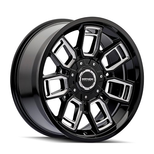 Mayhem Ordinance 8118 Gloss Black Milled Custom Wheels 1