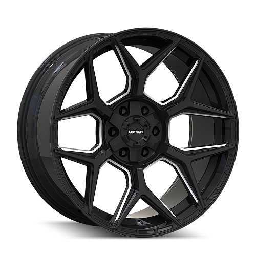 Mayhem Vanquish 8119 Gloss Black Milled Custom Wheels 1