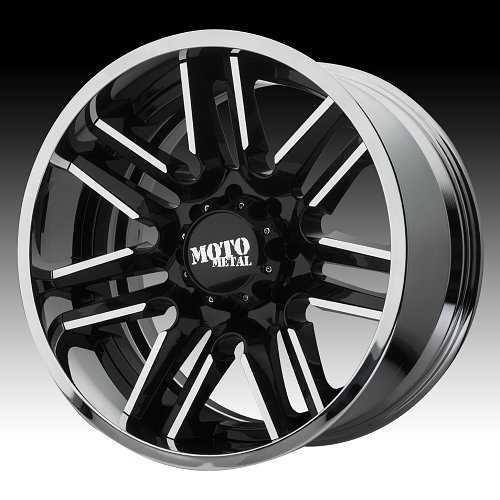 Moto Metal MO202 Black Machined / Chrome Custom Wheels Rims 1