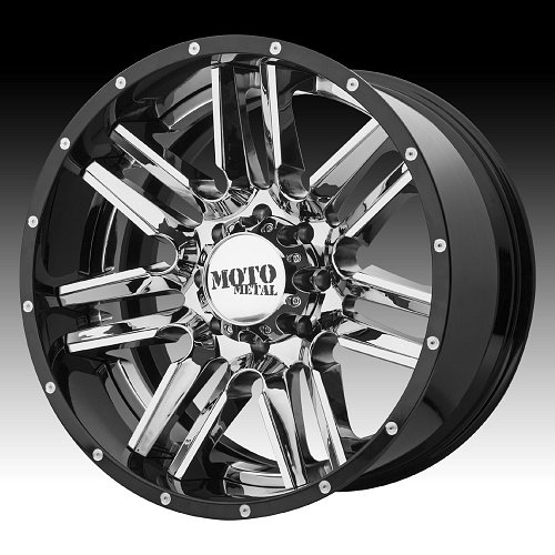 Moto Metal MO202 Chrome / Black Custom Wheels Rims 1