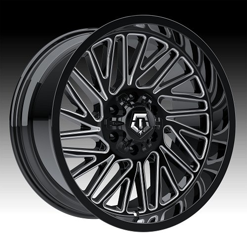 TIS Offroad 553BM Gloss Black Milled Custom Truck Wheels 1