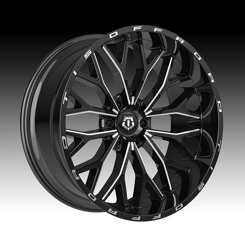 TIS Offroad 565BM Gloss Black Milled Custom Truck Wheels 1