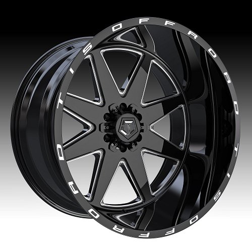 TIS Wheels 551BM Gloss Black Milled Custom Truck Wheels 1