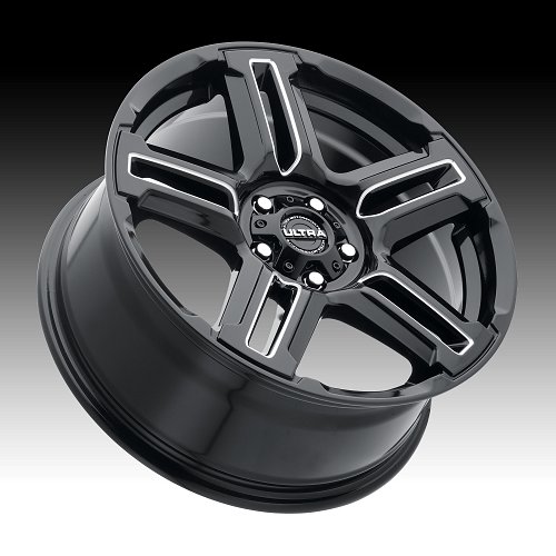 Ultra 258BM Prowler CUV Gloss Black Milled Custom Wheels Rims 2