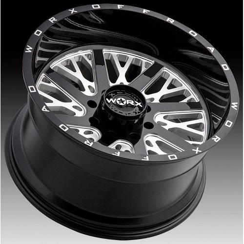 Worx Alloy 816BM Overtime Gloss Black Milled Custom Wheels Rims 2