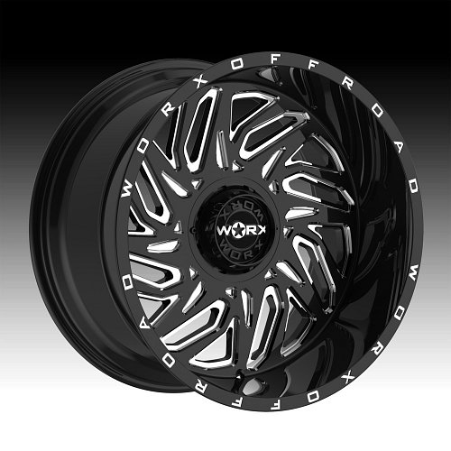 Worx Alloy 817BM Carnage Gloss Black Milled Custom Wheels Rims 1