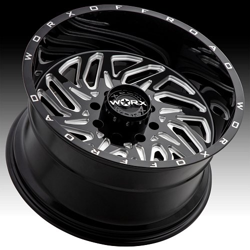 Worx Alloy 817BM Carnage Gloss Black Milled Custom Wheels Rims 2