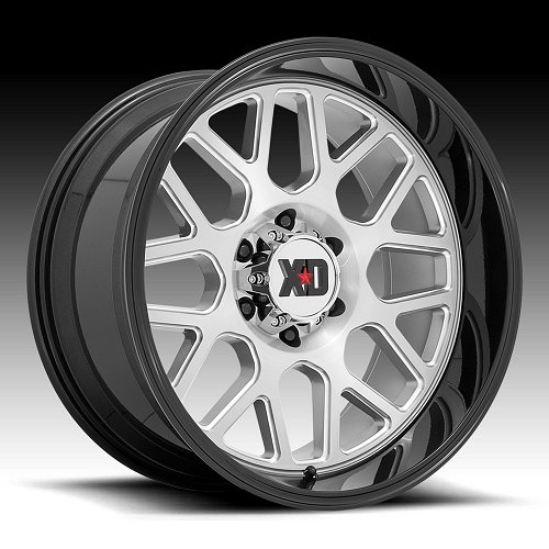 XD Series XD849 Grenade 2 Brushed Milled Black Custom Truck Wheels Rims 1