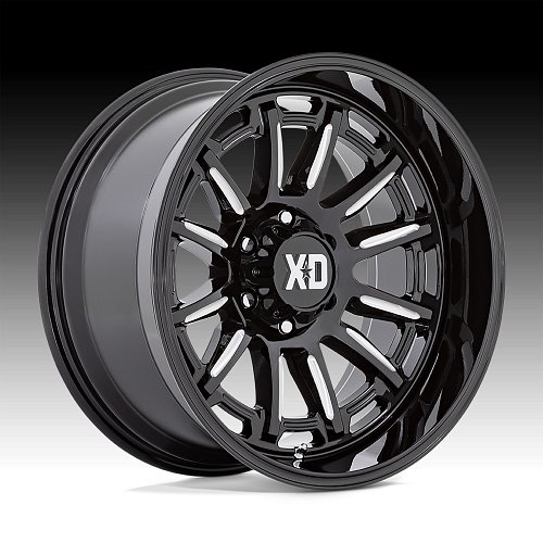 XD Series XD865 Phoenix Gloss Black Milled Custom Truck Wheels 1