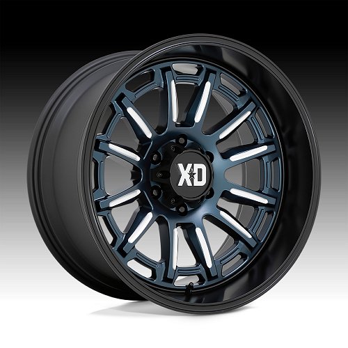 XD Series XD865 Phoenix Metallic Blue Milled Custom Truck Wheels 1