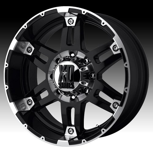 XD Series XD797 Spy Gloss Black Machined Custom Wheels Rims 1