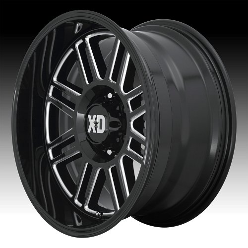 XD Series XD850 Cage Gloss Black Milled Custom Wheels Rims 1